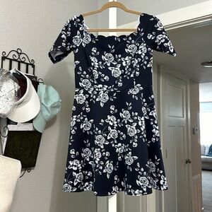 Scalloped neck dress